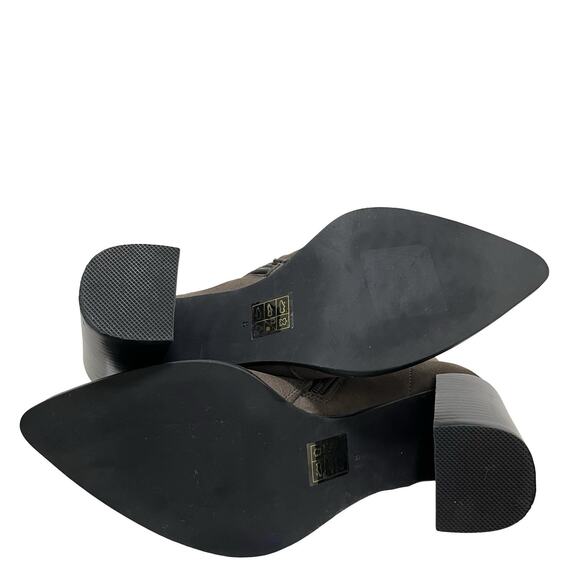 Jeffrey Campbell Tennyson Heeled Suede Ankle Boots US 8 Gray Pointed Toe Chic - Picture 7 of 11